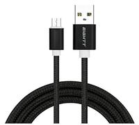 Câble USB Huitt à microousb 1mts tressé Nylon Noir tressé. Boîtier en Aluminium