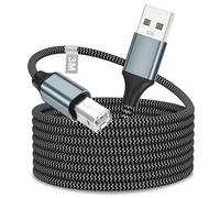 Cable USB Imprimante 3M, Cable Imprimante USB 2.0 Câble imprimante Tressé Cable USB A vers USB B Cordon Compatible avec HP, Epson, Canon, Brother, Dell, Ricoh, Xerox, Lexmark, Hero, Samsung, Envy, etc
