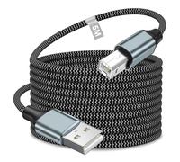 Cable USB Imprimante 5M, Cable Imprimante USB 2.0 Tressé Câble imprimante Cable USB A vers USB B Cordon Compatible avec HP, Epson, Canon, Brother, Dell, Ricoh, Xerox, Lexmark, Hero, Samsung, Envy, etc