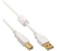 Câble USB - INLINE - 34515W - USB 2.0 - 1,5 m - USB A vers B (plaqué or)