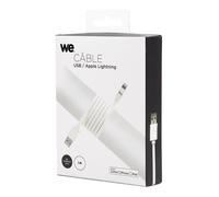 WE - Câble Lightning - Lightning mâle pour USB mâle - 1 m - blanc - plat