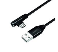 Câble USB - LOGILINK - CU0141 - 0,3 m - Micro USB coude 90° - Connectique Noir