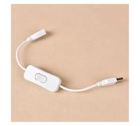 Câble USB mâle vers femelle en cuivre - Interrupteur marche/arrêt - Lampe LED - 28 cm - 1 pièce (blanc)