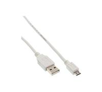 - Câble USB - Micro-USB de type B (M) pour USB (M) - 1.5 m - blanc