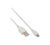 InLine 1.5m USB 2.0 A-microB m/m câble USB 1,5 m USB A Micro-USB B Blanc - Câbles USB (1,5 m, USB A, Micro-USB B, 2.0, Male connector / Male connector, Blanc)