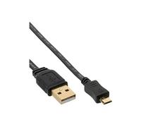 InLine Câble USB 31703F Micro-USB B vers USB A USB 2.0 30 cm plat noir