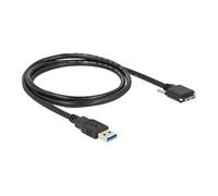 - Câble USB - Micro-USB de type B (M) pour USB type A (M) - USB 3.0 - 1 m - vis moletées - noir
