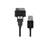 Câble usb micro usb noir avec adaptateur 30 broches apple blueway