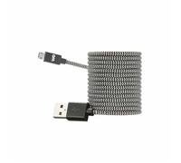 Câble USB/Micro USB Nylon Tressé 2m - WE - Recharge et transfert de données - Noir/Blanc