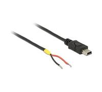 DeLOCK 85251 Câble USB 2.0 0.1m Mini-USB B Mâle/Mâle Noir - Connecteurs droits, Diamètre 3mm, pour alimentation et applications spéciales