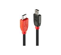 Lindy 31719 câble USB USB 2.0 2 m Mini-USB B Micro-USB B Noir, Rouge