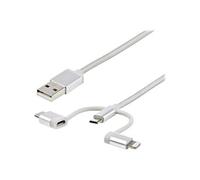 StarTech.com Câble multi chargeur USB de 1 m - Lightning USB-C Micro-B - Tressé