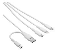 AKYGA AK-USB-52 Câble de charge 3 en 1 USB-A USB-C Micro USB compatible avec iPhone 1,2 m 5 V 2 A 10 W Câble de charge multiple pour smartphone et tablette