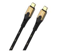 Oehlbach Primus Câble USB Type C vers Type C - State of The Art - Super Speed 10 Gbit/s 40 W - Charge Rapide - Très Flexible - HPOCC - Triple Blindage 4 K 60 Hz - Noir/doré - 50 cm