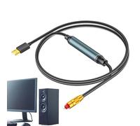 Câble USB optique - Plug and Play noir TPE, émetteur audio numérique, lien de signal sonore, câble portable compact | Diffusion haute résolution pour haut-parleur de voyage récepteur barre de son