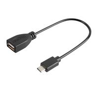 Câble USB OTG > USB Type-C - 20 cm - Noir