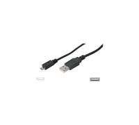 Digitus Câble USB USB 2.0 USB-A mâle, USB-Micro-B mâle 1.80 m noir AK-300110-018-S