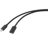 Câble USB Renkforce USB 3.2 Gen2x2 USB-C® mâle, USB-C® femelle 1.00 m Noir Gaine PVC RF-4755220