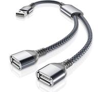 Câble Usb Répartiteur 1M 2-Pack,Type A Mâle Vers 2 Femelle Rallonge Nylon Diviseur Multiprise Y Cordon Double Port Hub Chargeur Split Adaptateur Pour Xbox One,Ps4,Ps5,Voiture,Pc,Tv[ChargeurUsb664]