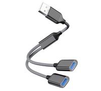 Câble USB Répartiteur, Câble Adaptateur Double USB, USB 2.0 Splitter | Double Port Hub, pour Ordinateur Portable, PC, Mac, Voiture, PS4, PS5, Xbox