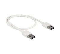 DeLock Câble USB 85192 0,5 m USB 2.0 USB A vers USB A connecteurs mâles Blanc