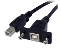 StarTech Câble USB USBPNLBFBM1 – USB 2.0 B femelle vissable vers B mâle, 30 cm noir