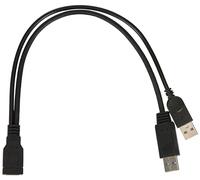 Câble USB System-S 32 cm A 3.0 femelle vers 1X USB A 3.0 mâle (données et alimentation) et 1X USB A 2.0 mâle (alimentation)
