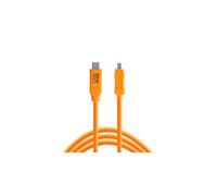 Câble USB - TETHER TOOLS - TetherPro USB-C→Mini-B 8-broches 2.0 - 4 6 m - Orange haute visibilité - Données