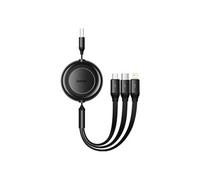 cable usb type a bright mirror 2 3en1 micro usb + lightning + usb type-c 3.5a 1.1m noir (camj010001)