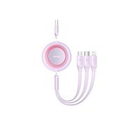 cable usb type a bright mirror 2 3en1 micro usb + lightning + usb type-c 3.5a 1.1m violet (camj010005)