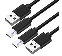Câble USB Type C [10mm Connecteur] Transfert de données et Charge Rapide pour Blackview/Doogee/Ulefone/Oukitel Telephone Incassable pour Galaxy S21 S20 S10 A36 A56 avec coque de protection (2Pcs 1M)