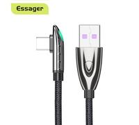 câble USB type c 5A avec LED, Charge rapide, pour téléphone portable, compatible avec Samsung S20 S10 Huawei P30 P40 Pro