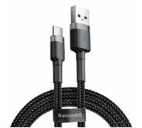 Baseus Câble USB-A vers USB-C CATKLF-UG1, 3 m, Charge rapide 2A, Nylon tressé Gris/Noir