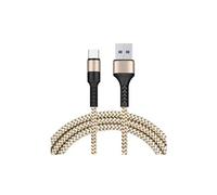 Cable Usb / Type-C Charge Rapide 3a Nylon Renforce Or 1m Pour Samsung A13 / A33 / A53 / S22 / S22 Plus / S22 Ultra Little Boutik®