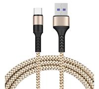 Cable Usb / Type-C Charge Rapide 3a Nylon Renforce Or 2m Pour Samsung A13 / A33 / A53 / S22 / S22 Plus / S22 Ultra Little Boutik®