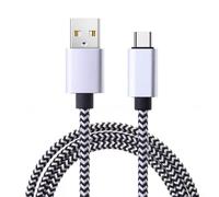 Câble Usb Type C En Nylon Tressé Pour Recharge Rapide, Cordon De Chargeur Pour Téléphone Portable, Samsung, Huawei, Android, 1m, 2m, 3m, Division De Date 2.4a White 1m