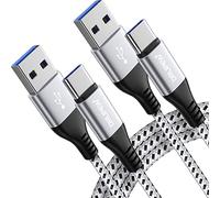 Câble USB Type C[Lot de 2 / 1M+2M],Câble USB C Charge Rapide QC 3.0 Nylon Tressé Câble Chargeur pour Xiaomi Mi 11/10 Lite/10T Pro,Samsung Galaxy S9 S8+ Note 10 9 A71 A70 A51 A50,Poco F2 Pro/X3 NFC