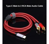 Câble USB type-c mâle vers 2 RCA mâle, adaptateur de connecteur 1 à 2 Y, cordon séparateur pour tablette Xiaomi Huawei, amplificateur TV, 3m 5m