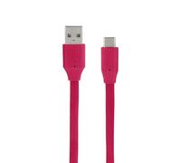 Câble USB Type C / Type A 2.0 plat 1 m fushia