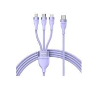 Baseus Câble USB 3 en 1 Flash Series 2, USB-C + micro USB + Lightning, 100 W, 1,5 m (violet)