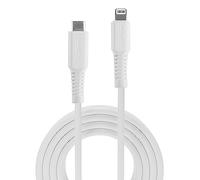 - Câble Lightning - 24 pin USB-C mâle pour Lightning mâle - 1 m - blindé - blanc - rond, Prise en charge de Power Delivery