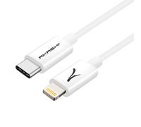 Câble USB Type C Vers Lightning Transfert Charge Rapide 3m Signé Akashi Blanc