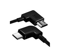Câble USB type C vers micro-USB Charge et Sycnhro Rapide Prise Coudée 30cm Noir