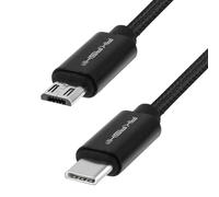 Câble USB type C vers Micro-USB - AKASHI - 1m - Noir - Transfert rapide - Charge rapide