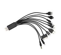 Cable USB Universal 10 en 1, Cable de carga múltiple Compatible con múltiples teléfonos móviles, auriculares, altavoz y reproductor