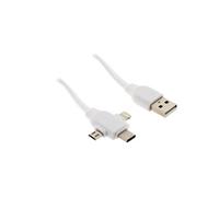 - Câble USB universel USB-C, Micro USB et Lightning