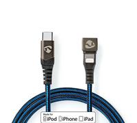 Câble USB | USB 2.0 | Apple Lightning, 8 broches | USB-C™ mâle | 60 W | 480 Mbps | Nickelé | 2,00 m | Rond | Tressé / Nylon | Bleu / Noir | Boîte avec fenêtre couverte