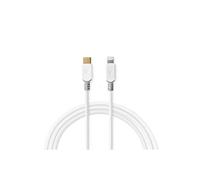 Câble USB USB 2.0 Apple Lightning à 8 broches USB-C Mâle 480 Mbps Plaqué or 2.00 m Rond PVC Blanc / Gris Sac en plastique
