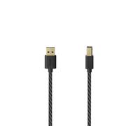 Câble USB, USB 2.0, doré, textile, 1,50 m