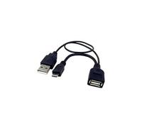Techly 0.3m USB 2.0 A M/F - Micro USB 2.0 M câble USB 0,3 m USB A USB A/Micro-USB B Noir